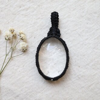 Pendentif Quartz Clair macramé - Classique