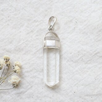 Pendentif Quartz Clair - Pointe Pendentif Quartz Clair - Pointe
