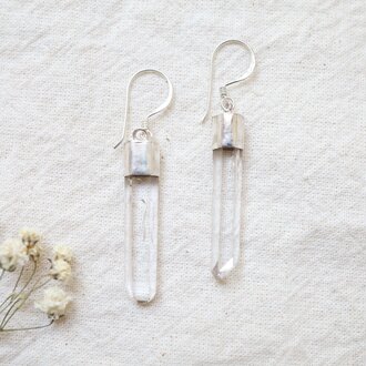 Boucles d'oreilles Quartz clair - Pointe Boucles d'oreilles Quartz clair - Pointe