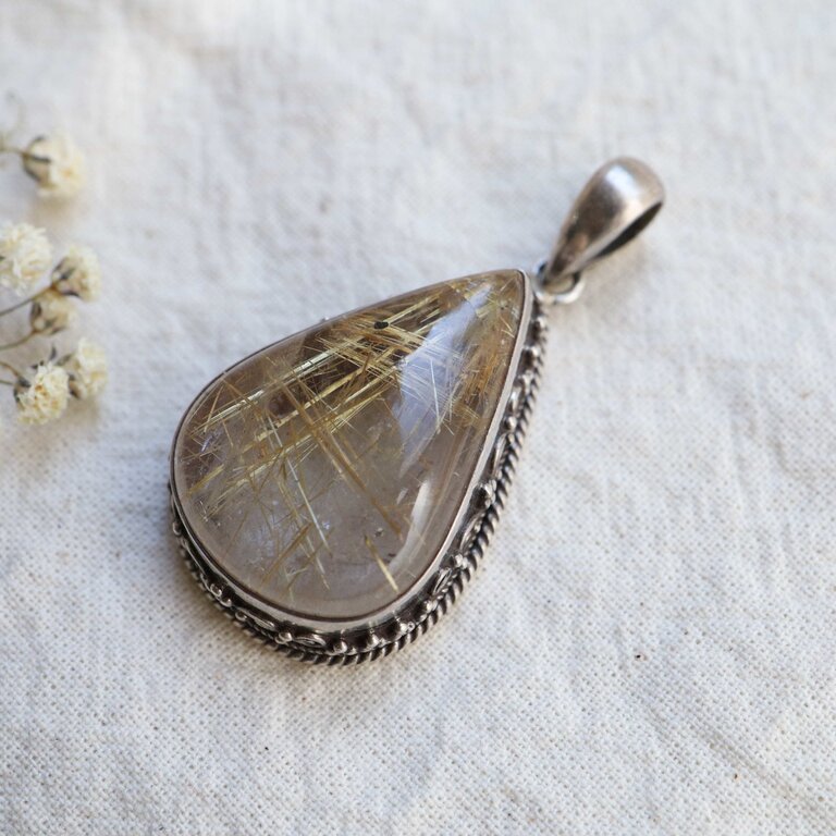 Rutilated Quartz Pendant - Pixie