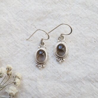 Smoky Quartz Earrings - Coquille Smoky Quartz Earrings - Coquille
