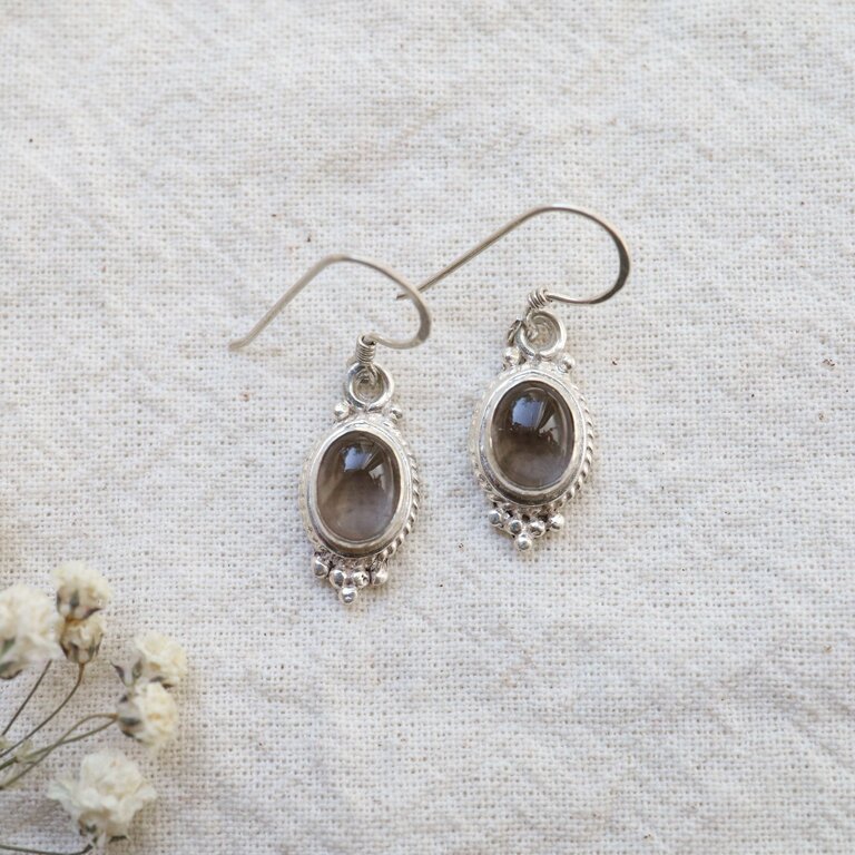 Smoky Quartz Earrings - Coquille