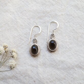 Boucles d'oreilles Quartz fumé - Hortensia Boucles d'oreilles Quartz fumé - Hortensia