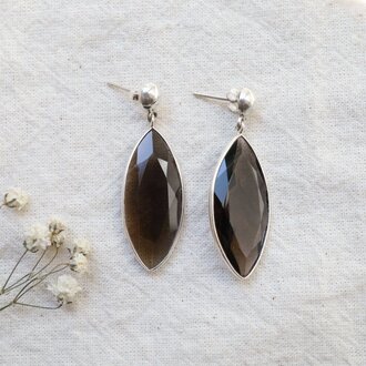 Smoky Quartz Earrings - Marquise Smoky Quartz Earrings - Marquise