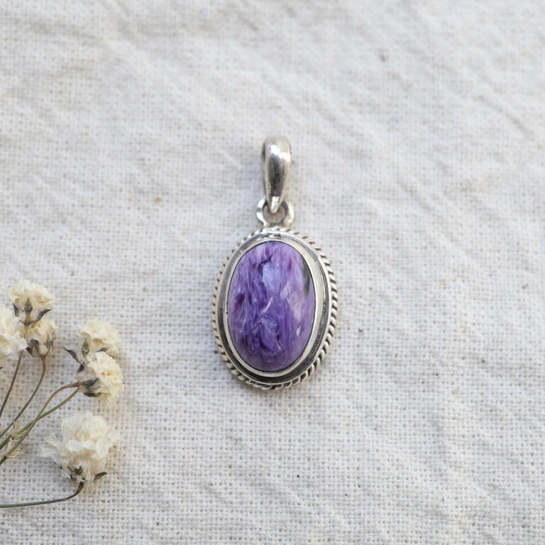 Charoite Pendant - Dahlia