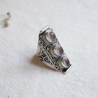 Rose Quartz Ring - Trio Rose Quartz Ring - Trio