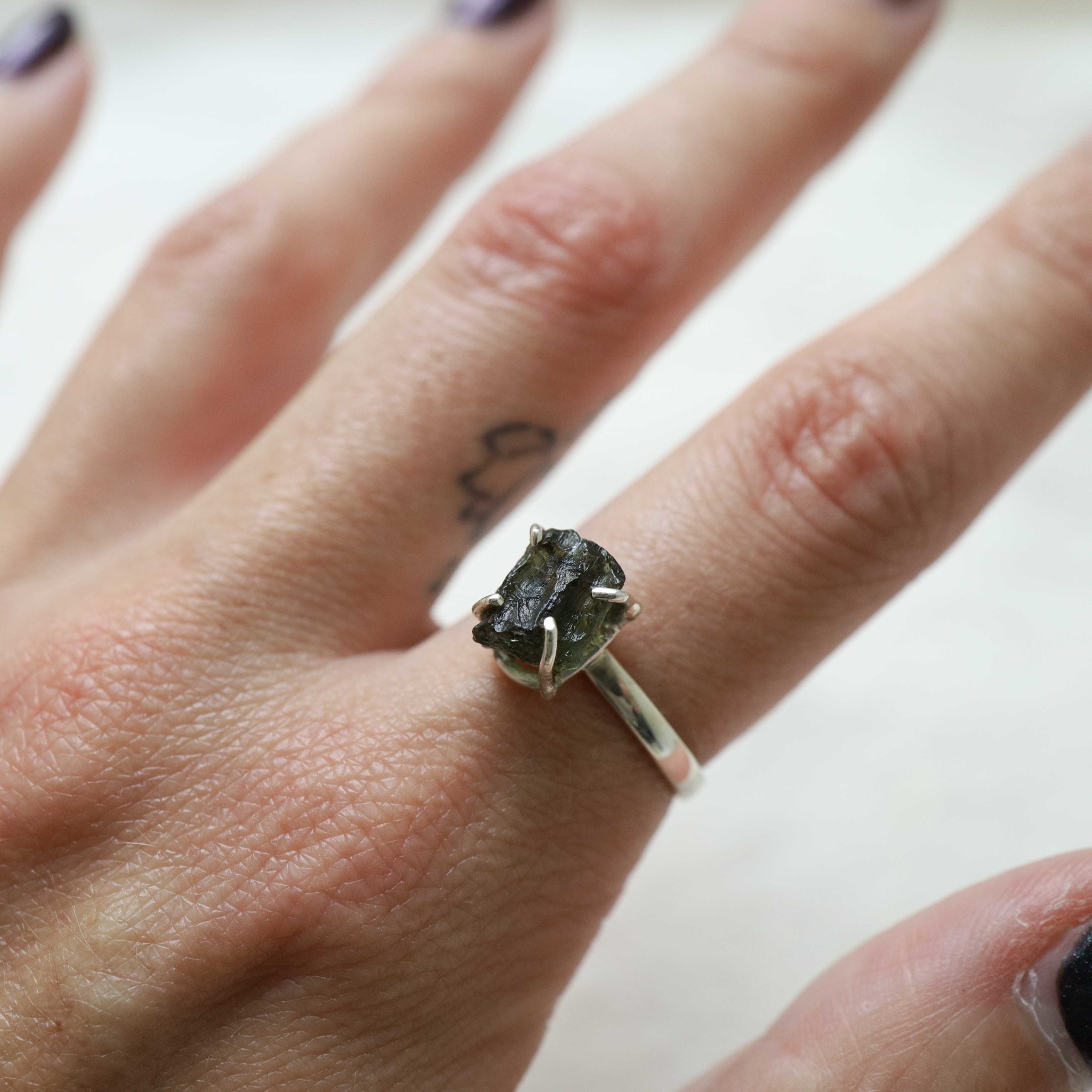 Bague Moldavite Brut Pierres D Ailleurs