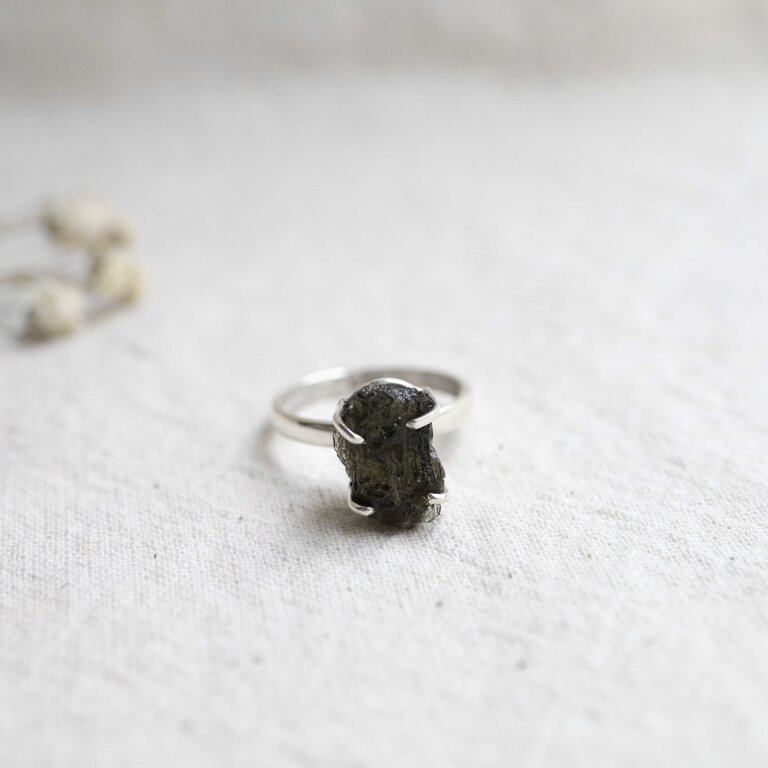 Bague Moldavite - Brut