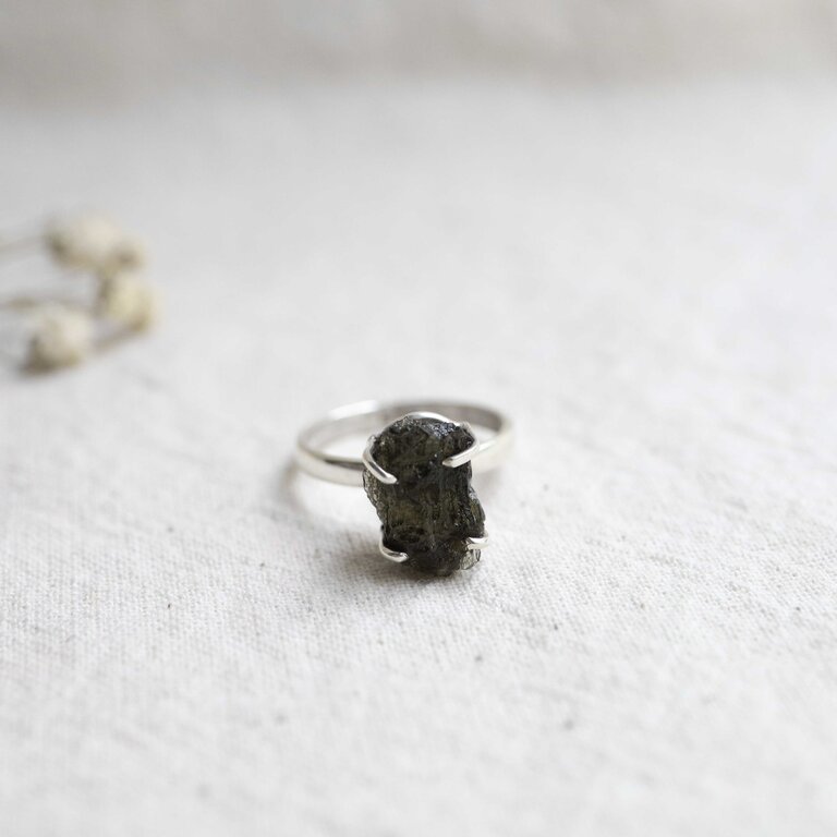 Moldavite Ring - Brut