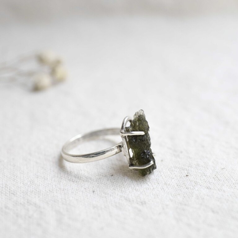 Bague Moldavite - Brut