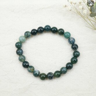 Moss Agate Bracelet - Beads Moss Agate Bracelet - Beads