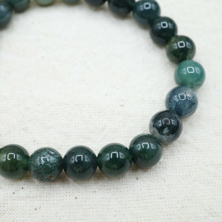 Moss Agate Bracelet - Beads