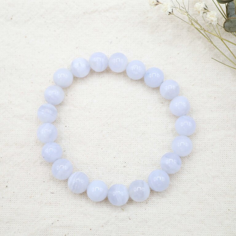 Agate blue lace bracelet - Beads