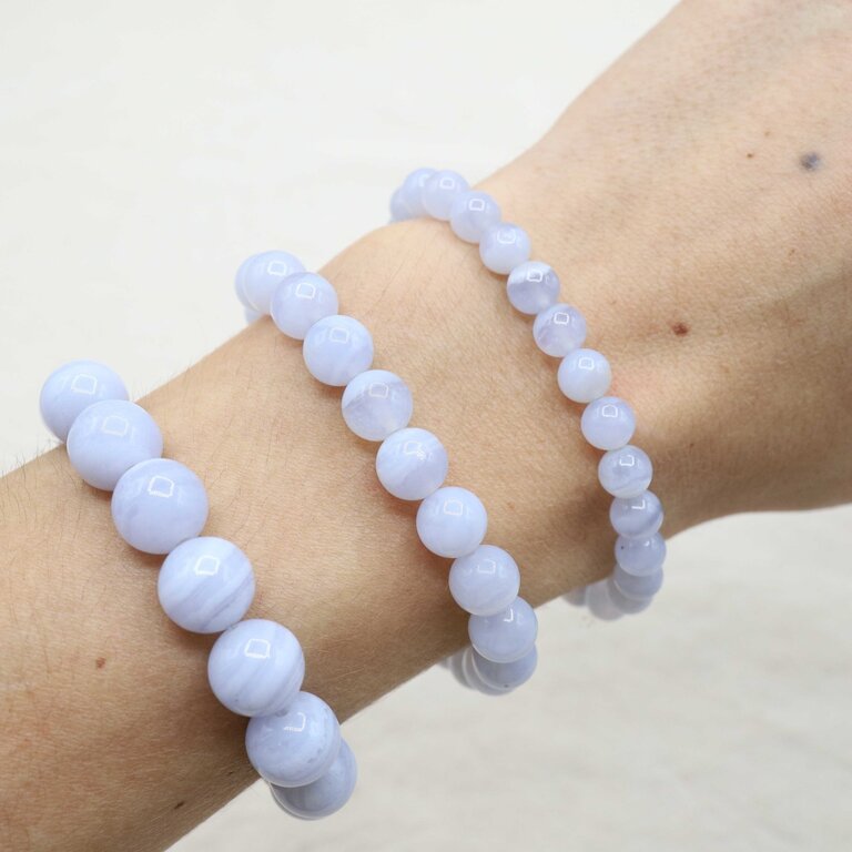 Agate blue lace bracelet - Beads