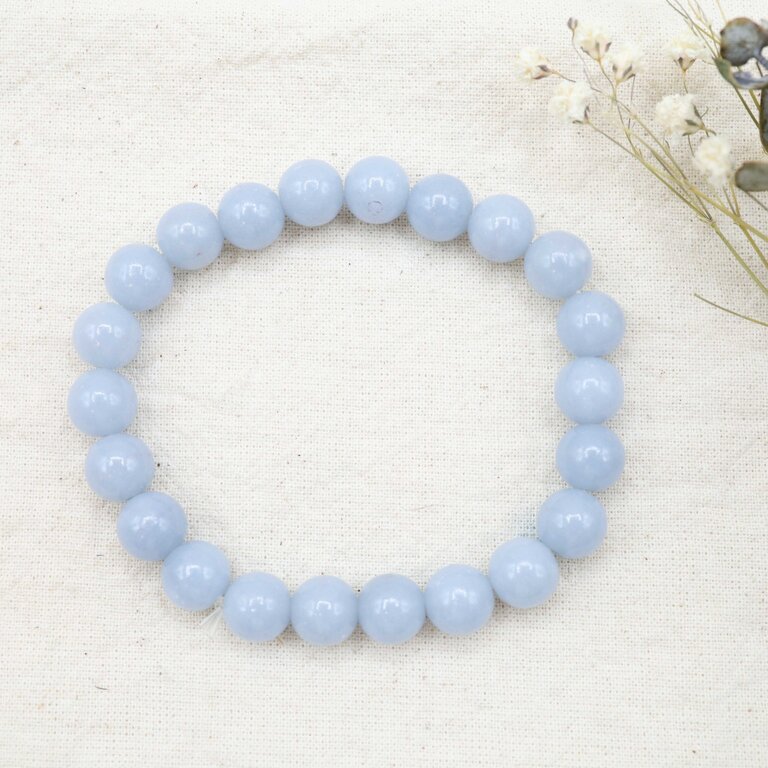 Bracelet Angélite - Billes 8-8.5mm