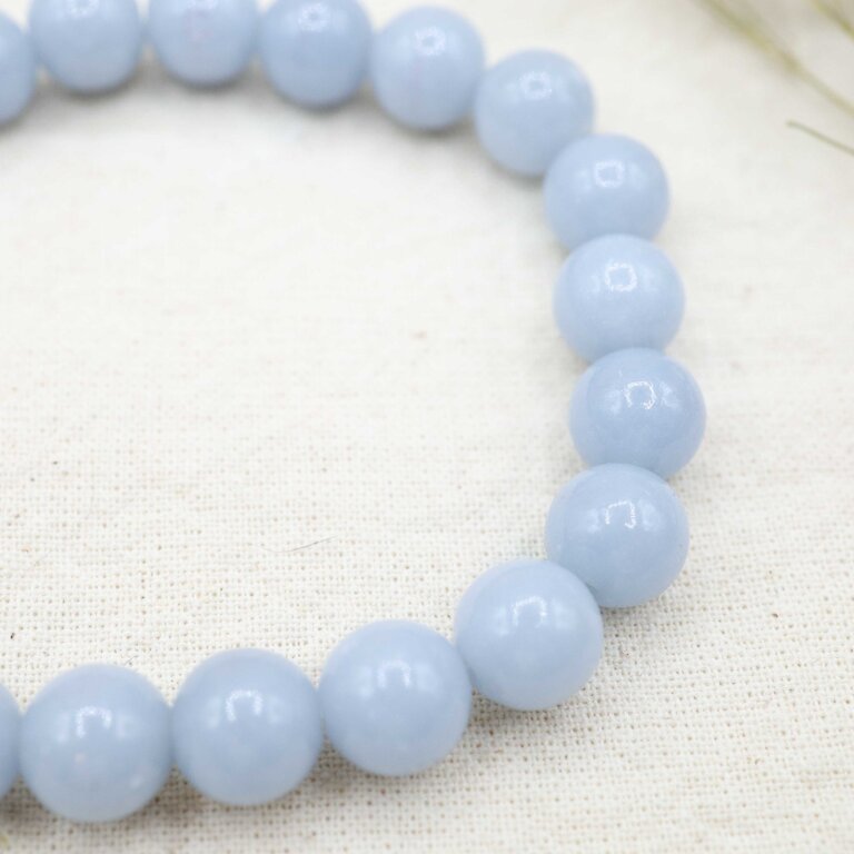 Bracelet Angélite - Billes 8-8.5mm