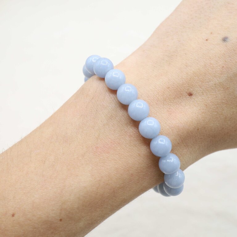 Bracelet Angélite - Billes 8-8.5mm