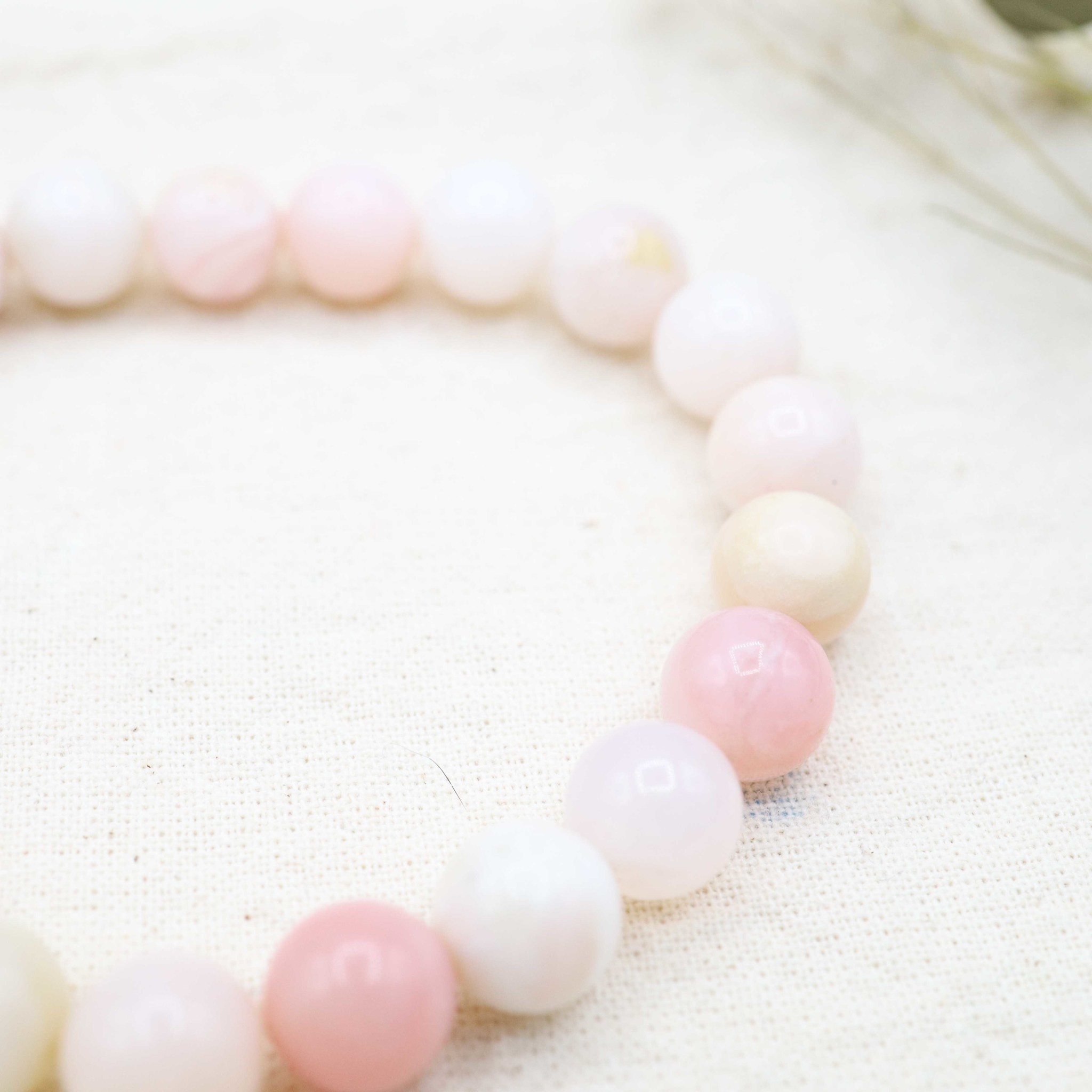 Pink Opal Bracelet - Beads 8mm