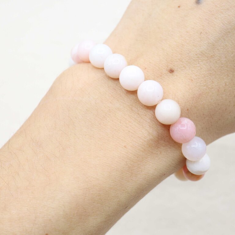 Pink Opal Bracelet - Beads 8mm