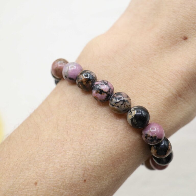 Rhodonite Bracelet - Beads 8-8.5 mm