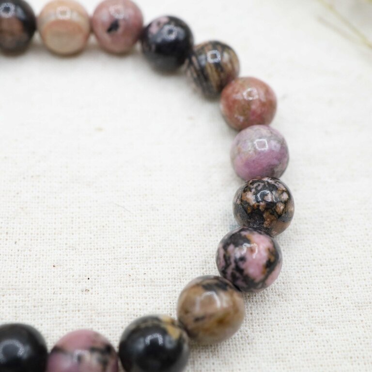 Rhodonite Bracelet - Beads 8-8.5 mm
