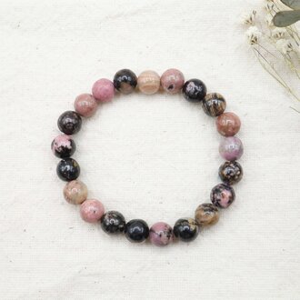 Rhodonite Bracelet - Beads 8-8.5 mm