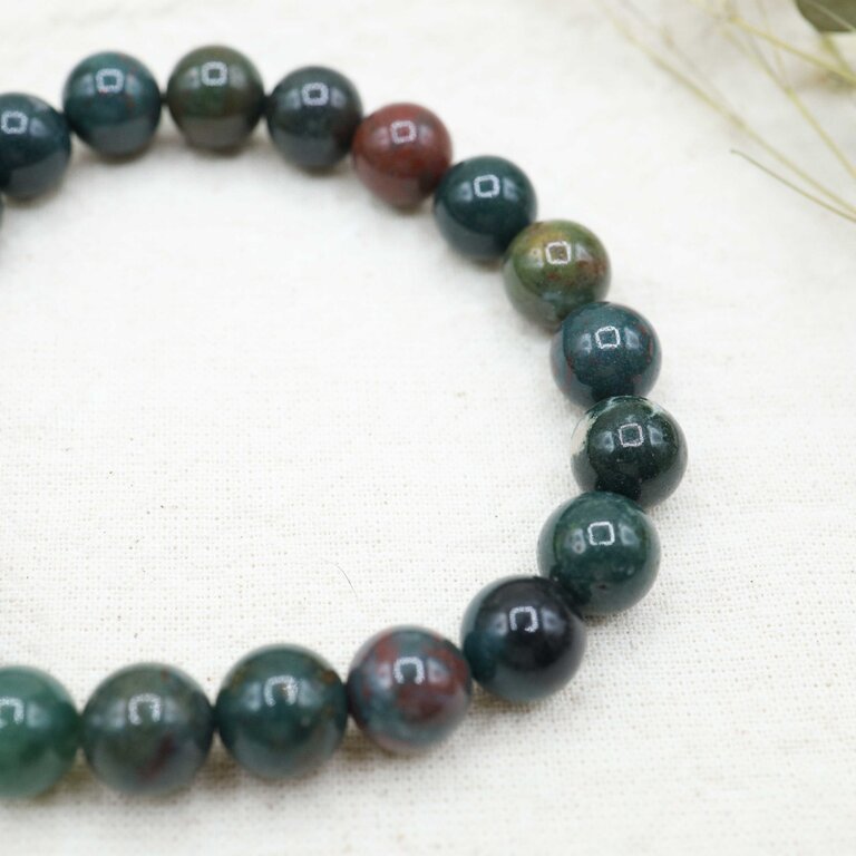 Blood Stone Bracelet - Beads