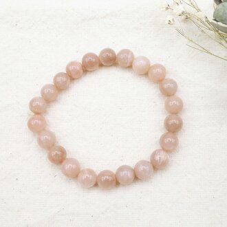 Peach Moonstone Bracelet - Beads 8-8.5mm Peach Moonstone Bracelet - Beads 8-8.5mm
