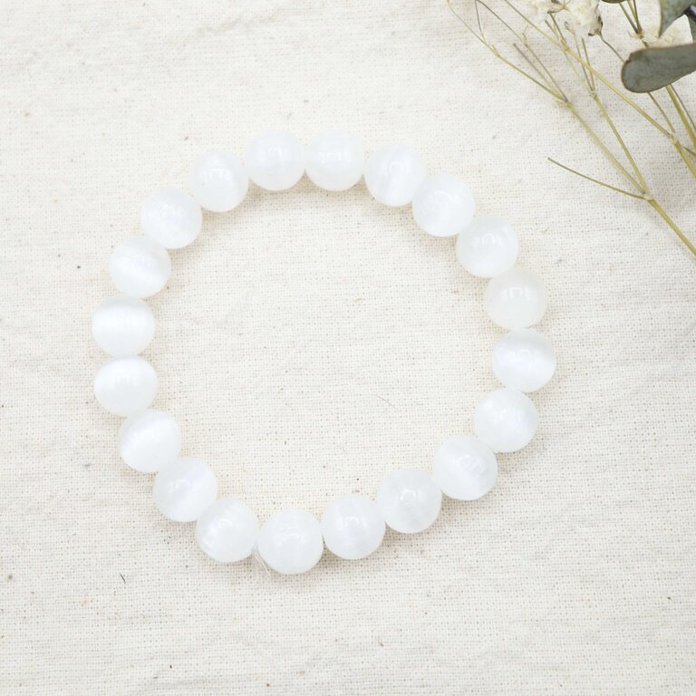 Selenite Bracelet - Beads 8-8.5mm