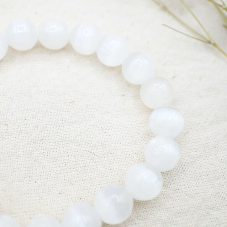 Selenite Bracelet - Beads 8-8.5mm