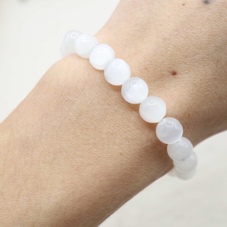Selenite Bracelet - Beads 8-8.5mm