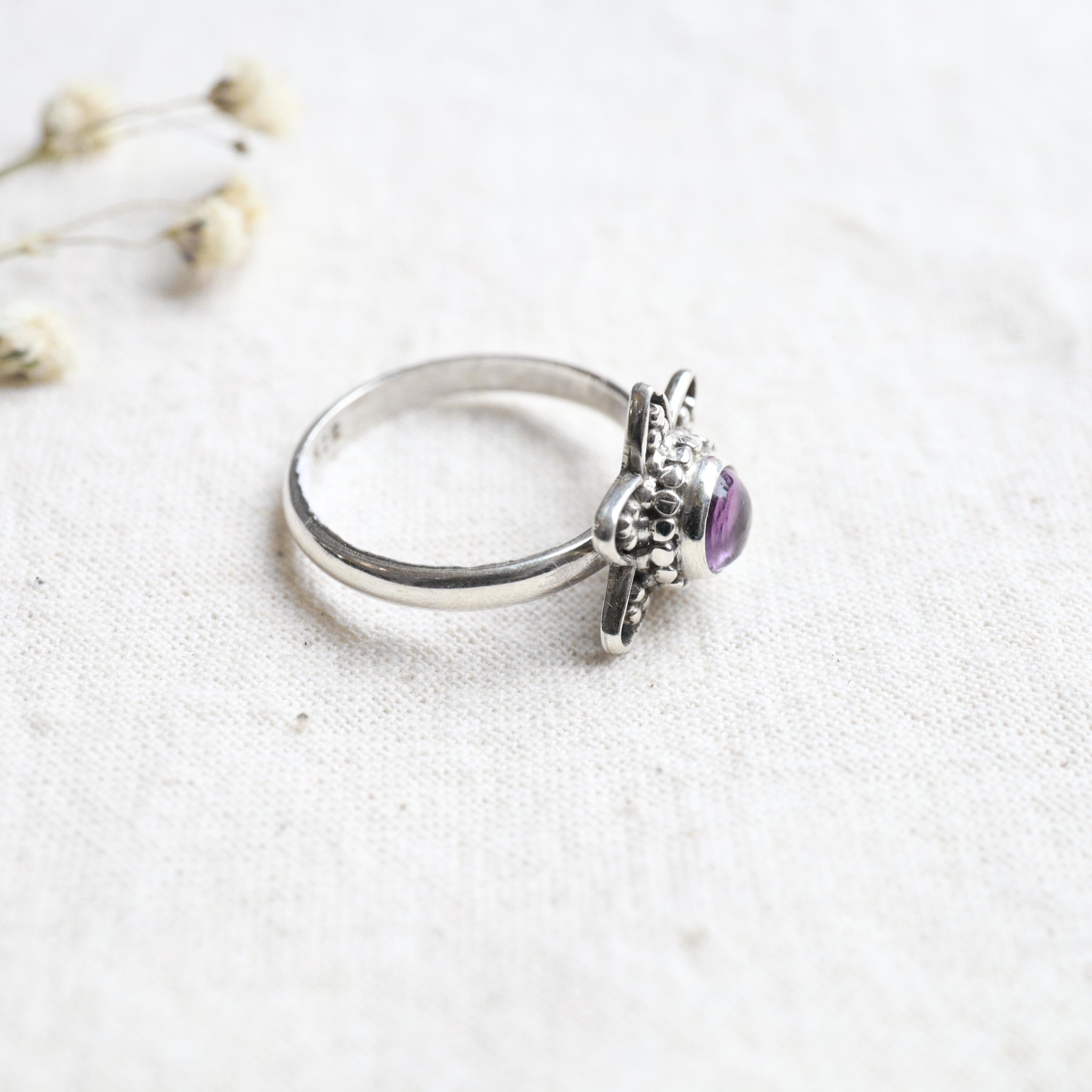 Amethyst Ring - Lotus