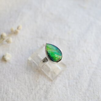 Bague Ammolite - Goutte 5.25