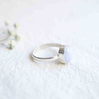 Blue Lace Agate Ring - Simple