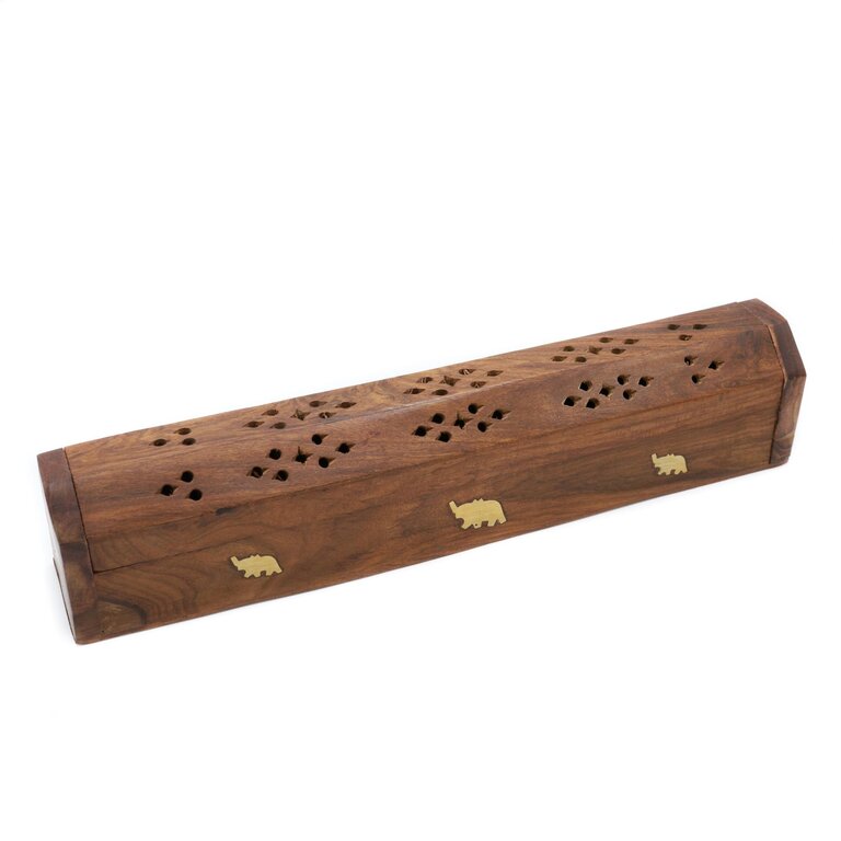 Porte-encens en bois - Coffret éléphant