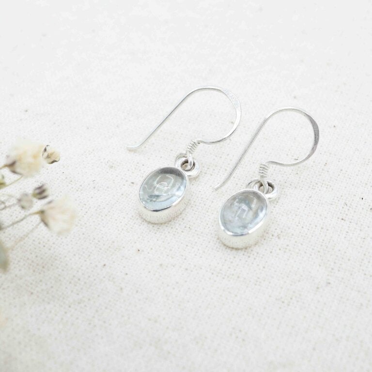 Boucles d'oreilles Aigue-marine - Simple