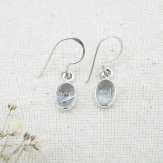 Boucles d'oreilles Aigue-marine - Simple Boucles d'oreilles Aigue-marine - Simple