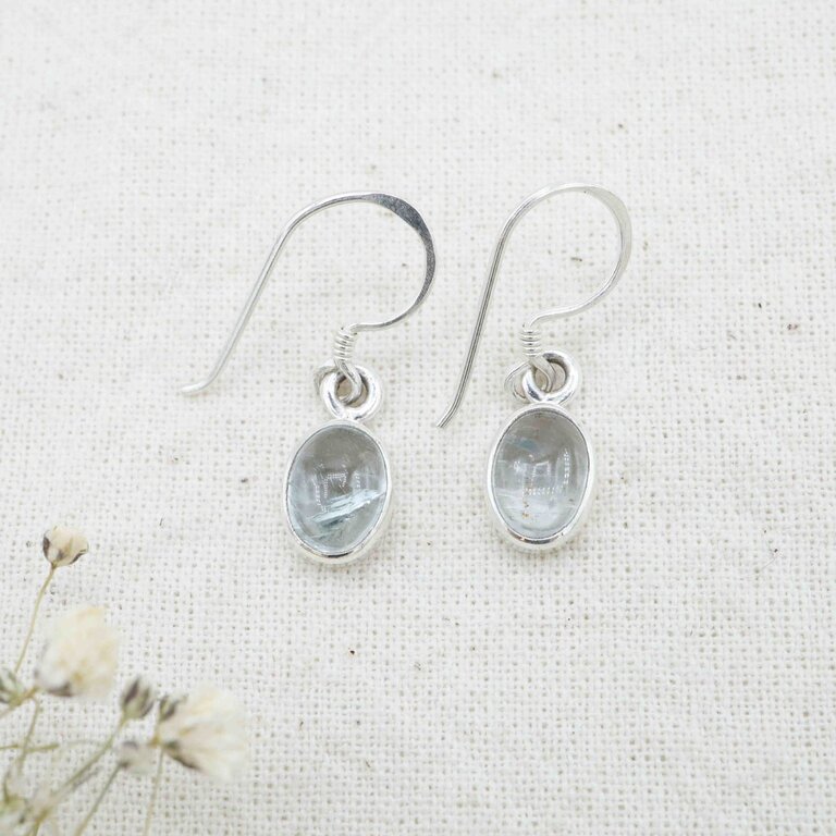 Boucles d'oreilles Aigue-marine - Simple