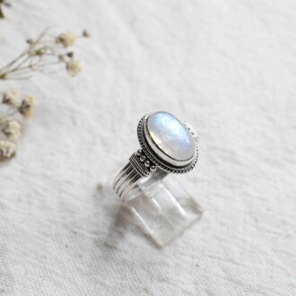 Bague Pierre de lune - Zamia Bague Pierre de lune - Zamia