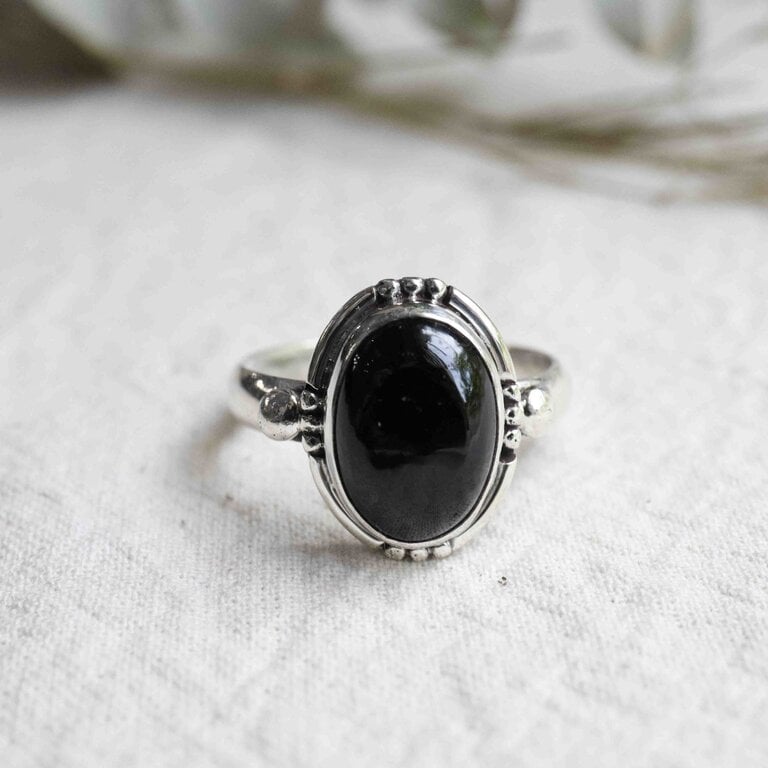 Black Tourmaline Ring - Cascade