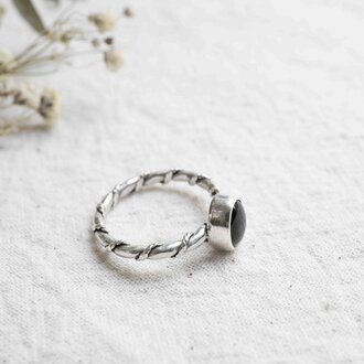 Black Tourmaline Ring - Torsade Black Tourmaline Ring - Torsade