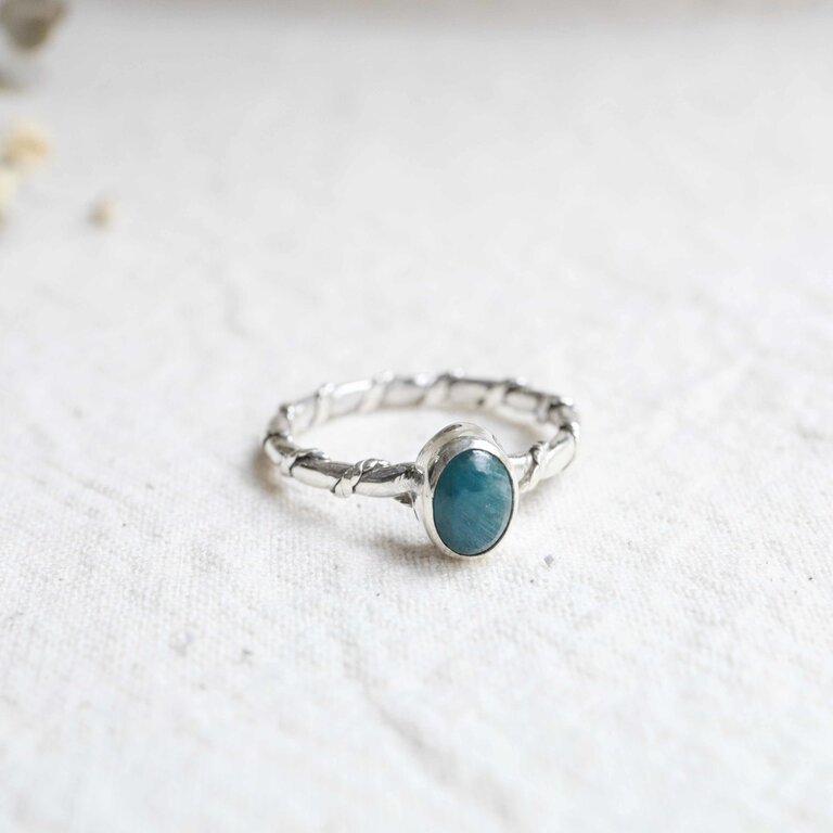 Bague Apatite bleue - Torsade