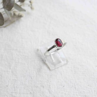 Bague Grenat - Hibiscus Bague Grenat - Hibiscus