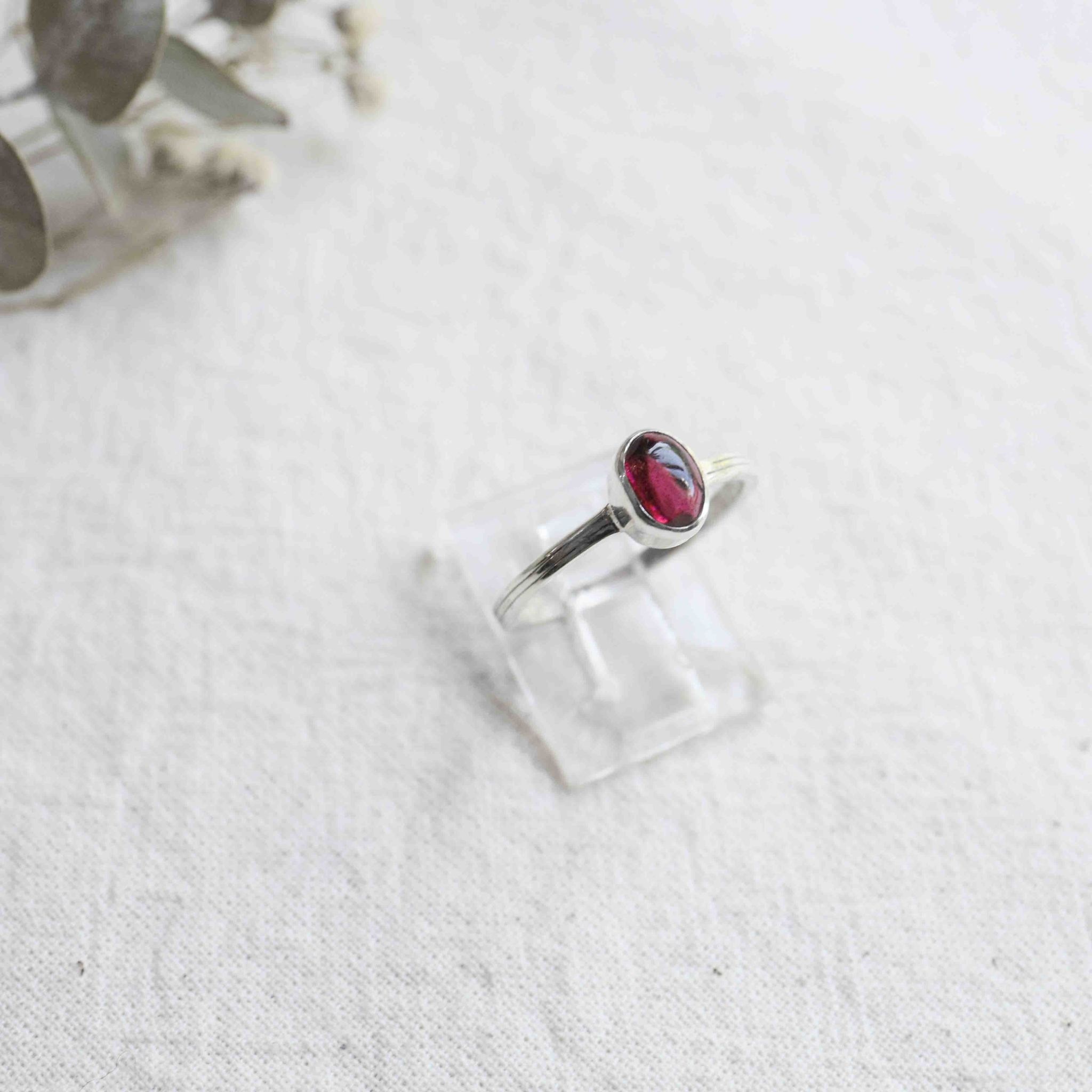 Garnet Ring - Hibiscus