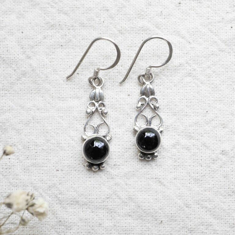 Boucles d'oreilles Tourmaline noire - Alice