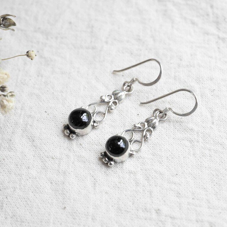 Boucles d'oreilles Tourmaline noire - Alice
