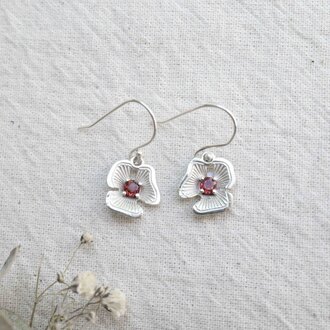 Boucles d'oreilles Grenat - Hydrangea Boucles d'oreilles Grenat - Hydrangea