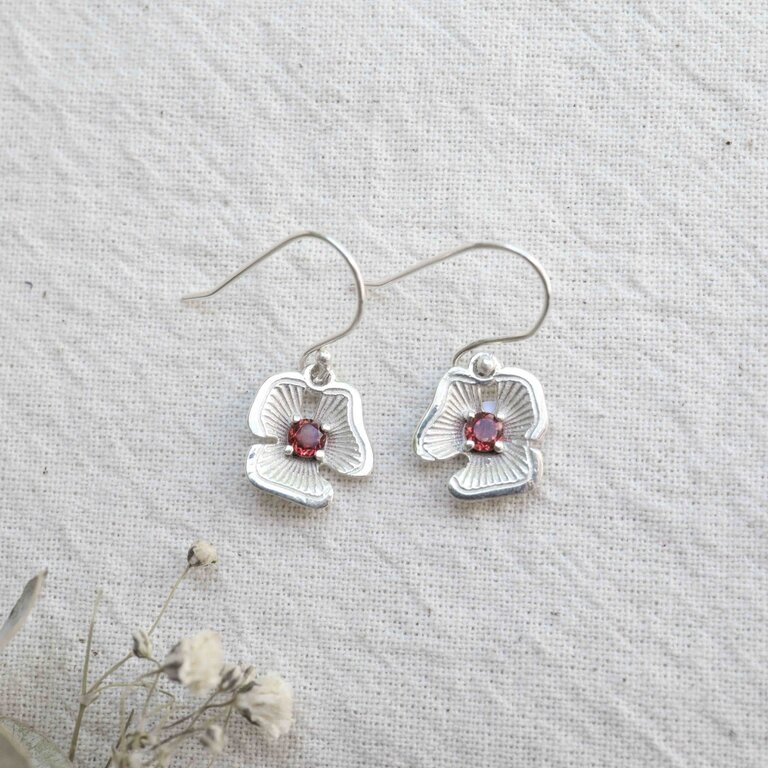 Boucles d'oreilles Grenat - Hydrangea