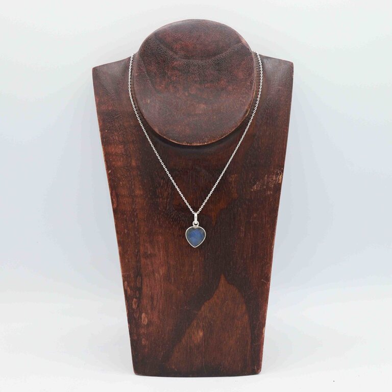 Pendentif Labradorite - Coeur facetté