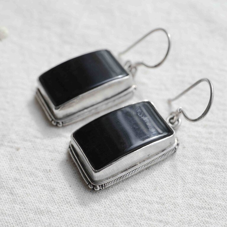 Boucles d'oreilles Onyx - Lys